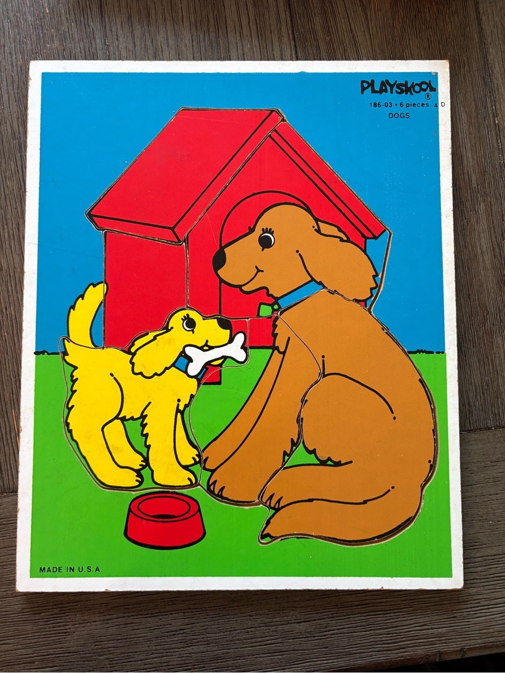 Vintage Playskool Wooden Puzzle- Dogs